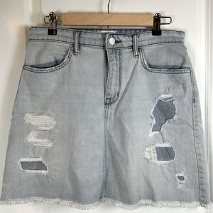 William‎ Rast Distressed Two-Toned Denim Mini Skirt Women’s Size